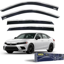 Honda Civic Fe1 Cam Rüzgarlığı 4lü Set Niken Kromlu 2021 ve Üstü