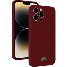 Mentra Online Apple Iphone 15 Pro Max Kılıf Kelvin Kartvizitli Silikon - Bordo