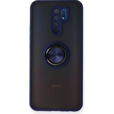 Mentra Online Xiaomi Redmi 9 Kılıf Montreal Yüzüklü Silikon Kapak - Lacivert