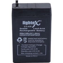Armüz Lightex LT-418 4V 1.8AH Işıldak Fener Aküsü