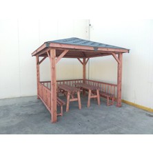 Şen Mobilya Ahşap Kamelya Emprenyeli Çam Ağacından Peyzaj Alanları Için 300X300 cm Çatı Ölçüsü 9 M²