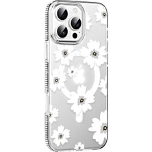 Mentra Online Joko Apple Iphone 16 Pro Max Floral Magsafe Kapak - Beyaz