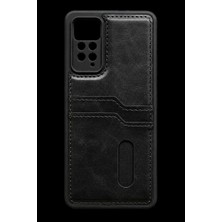 Mentra Online Xiaomi Redmi Note 12 Pro 4g Kılıf Sara Kartvizitli Deri Kılıf Darbeye Dayanıklı Tam Uyumlu - Siyah