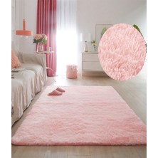 Empressco Pembe Pudra Peluş Yumuşak Kalın Oturma ve Yatak Odası Halısı