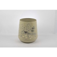 Mikasa Moor Krem Kuş Desenli Saksı 30X33CM