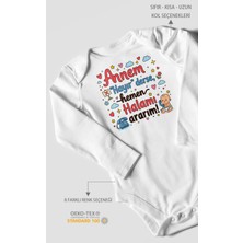 Morivo Kids Annem Hayır Derse Hemen Halamı Ararım Uzun Kollu Çıtçıtlı Bebek Body