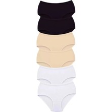 Silky Glows 6 Adet Tutku Kadın Yüksek Bel Bato Kalın Lastik Külot S15
