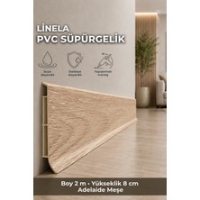 Agk Linela Pvc Süpürgelik 8 cm Adelaide Meşe 2 M Yapıştırmalı Suya Dayanıklı Kalın Profil LNL410