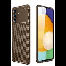 SiHako Samsung Galaxy A36 Kılıf Auto Focus Karbon Kapak - Kahverengi