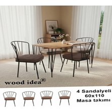 Wood İdea Yemek Masası Mutfak Masası ,balkon Masası 60X110 Atlantik Çam