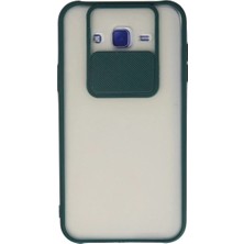 Mentra Online Samsung Galaxy J7 Kılıf Palm Buzlu Kamera Sürgülü Silikon Darbeye Dayanıklı Tam Uyumlu - Yeşil