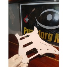 Puandorg Elektro Gitar Pickguard Beyaz 11 Delik H/s/s Konfigürasyon 4-Ply Tortoise Shell Strat Pickguard