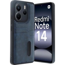 Mentra Online Xiaomi Redmi Note 14 4g Kılıf Sara Kartvizitli Deri Kılıf - Lacivert