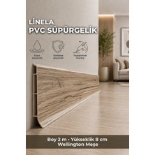 Agk Linela Pvc Süpürgelik 8 cm Wellington Meşe 2 M Yapıştırmalı Suya Dayanıklı Kalın Profil LNL402