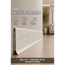 Agk Linela Pvc Süpürgelik 8 cm Brisbane Meşe 2 M Yapıştırmalı Suya Dayanıklı Kalın Profil LNL408