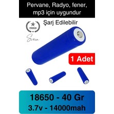 Svein Şarj Edilebilir 40 gr 18650 Pil El Pervanesi Vantilatör Pili 14000 Mah Radyo Fener Mp3 Uzun Süre