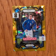 Panini Monopoly Prizm Fabio Cannavaro Gold Cracked Ice Oyun Kartı No.36