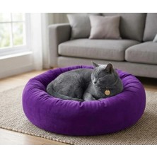 Petzen Bio Sand Biosand Simit Kedi Köpek Yatağı Mor 50 cm Mor