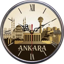 Bsb Ankara Temalı Duvar Saati 16CM A1507