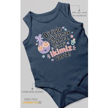 Morivo Kids Biriyle Uğraşmak Yetmez, Yazılı Sıfır Kollu Bebek Body %100 Pamuk