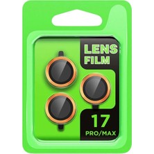 Mentra Online Apple iPhone 17 Pro Raze Metal Kamera Lens Darbeye Dayanıklı - Turuncu