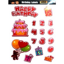 Ekstrafix Dekoratif Etiket Sticker Brithday Labels 80X120MM DL-006 - 4 Adet