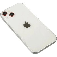 Mentra Online Apple iPhone 14 Diamond Kamera Lens Darbeye Dayanıklı Tam Uyumlu - Kırmızı