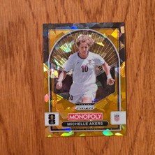 Panini Monopoly Prizm Michelle Akers Gold Cracked Ice Oyun Kartı No.90