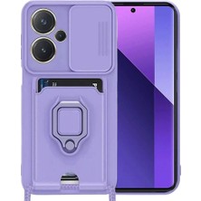 Mentra Online Xiaomi Redmi Note 13 Pro Plus Kılıf Zuma Kartvizitli Yüzüklü Silikon - Lila