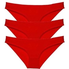 Bi Cooll 3 Adet Süper Eko Set Likralı Kadın Slip Külot Kırmızı Mudanis