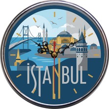 Bsb Istanbul Temalı Duvar Saati 16CM A1530