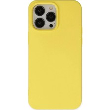 Mentra Online Apple Iphone 15 Pro Kılıf Nano Içi Kadife Silikon - Sarı