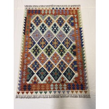 Afgan Halı El Dokuma Afgan Kilim Çift Taraf Kullanım Kök Boya 122 x 174 cm