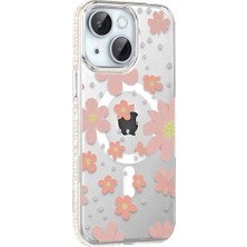 Mentra Online Joko Apple Iphone 14 Floral Magsafe Kapak - Pembe
