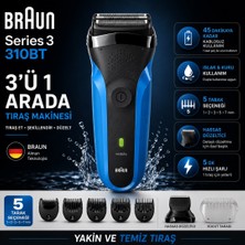 Braun Elektrikli Sakal Şekillendirici ve Tıraş Makinesi 310BT Mat Siyah Islak ve Kuru Kullanım Özelliği