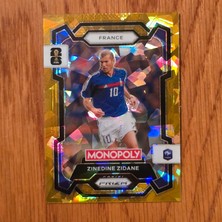 Panini Monopoly Prizm Zinedine Zidane Gold Cracked Ice Oyun Kartı No.9