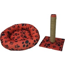 Petzen Bio Sand Pati Desenli Tırmalam ve Kedi Yatağı
