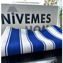 Nivemes Home Nivemeshome Branda Mavi - Beyaz Balkon Perdesi