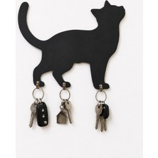 Marlith Home Anahtar Askısı Meraklı Kedi Desenli 3 Kancalı
