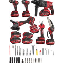 Kimmeer Plus 21V 6'lı Set Kırıcı/delici Hilti, Taşlama, Somun Sıkma, Matkap, Budama Makası ve Testeresi