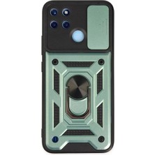 Mentra Online Realme C25Y Kılıf Pars Lens Yüzüklü Silikon - Yeşil