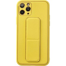 Mentra Online Apple Iphone 11 Pro Kılıf Coco Deri Standlı Kapak - Sarı