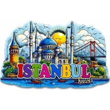Store Istanbul Temalı Silikon Buzdolabı Süsü Magnet 8x7 cm | Dekoratif Şehir Hatırası Magnet
