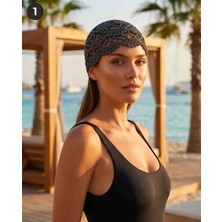 Meryemce Tasarımlar Gümüş Sim Detaylı Kroş Şapka