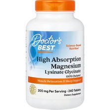 Doctor's Best High Absorption Magnesium Glycinate Lysinate Chelated Albion Traacs 240 Tablet