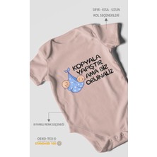Morivo Kids Kopyala Yapıştır, Ama Yazılı Kısa Kollu Bebek Body %100 Pamuk