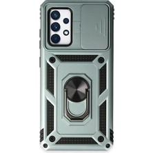 Mentra Online Samsung Galaxy A52 Kılıf Pars Lens Yüzüklü Silikon - Yeşil
