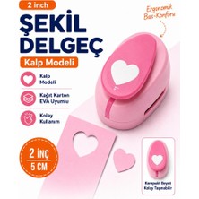Ofisinn Şekilli Mega Boy Delgeç/şekilgeç 5 cm Kalp Pembe