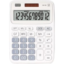 Kraf HM-185 Wt Hesap Makinesi 12 Hane Beyaz