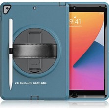 Mentra Online Apple iPad 10.2 (7.nesil) Kılıf Hand Strap Tablet Kılıfı - Turkuaz